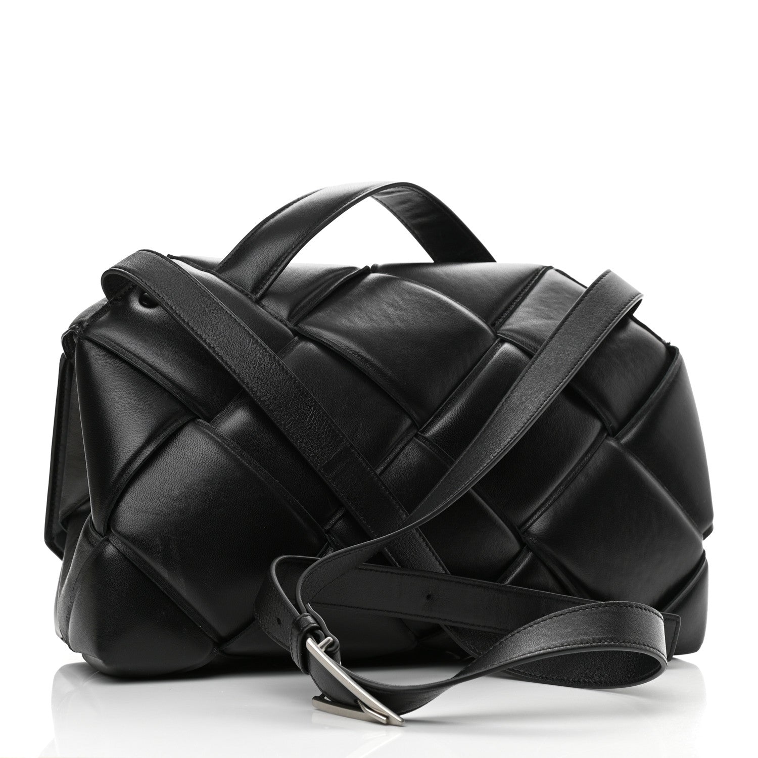Bottega Veneta Nappa Intreccio Padded Top Handle Shoulder Bag Black 2 of 8