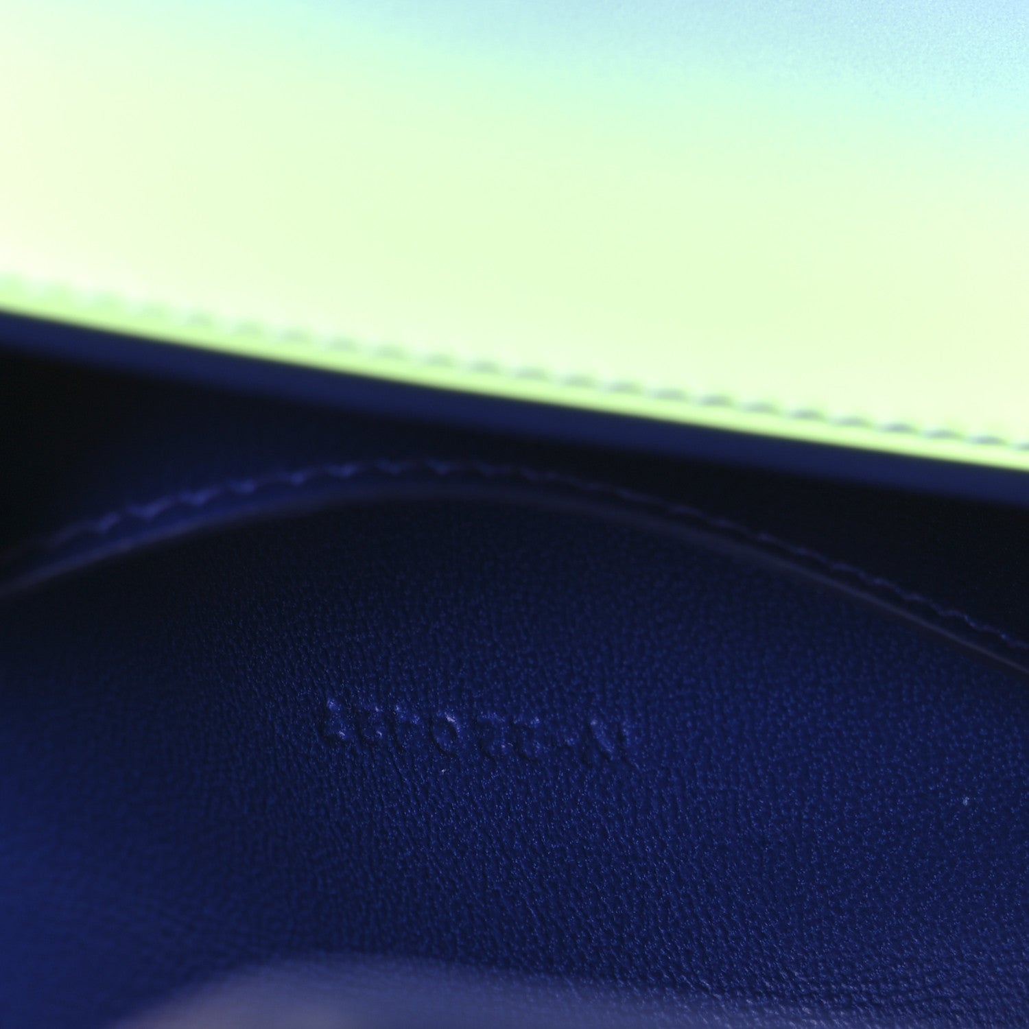 Salvatore Ferragamo Smooth Airbrushed Calfskin Micro Pouch Lime Lapis 7 of 11
