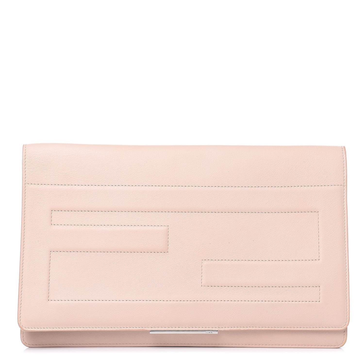 Fendi Vitello Flamingo Tube Macro Clutch Camelia 1 of 10
