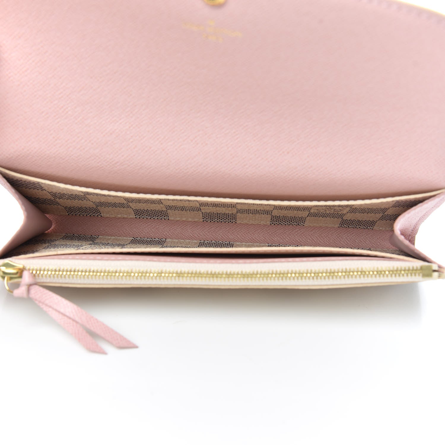 Louis Vuitton Damier Azur Emilie Wallet Rose Ballerine 5 of 9