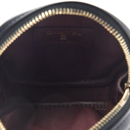 Chanel Lambskin Quilted Zip Around Classic Coin Purse Black 5 of 8