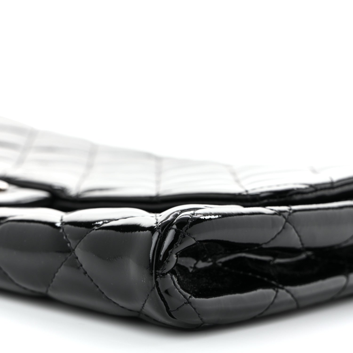 Chanel Patent Quilted Clutch with Chain Flap Black 10 of 11