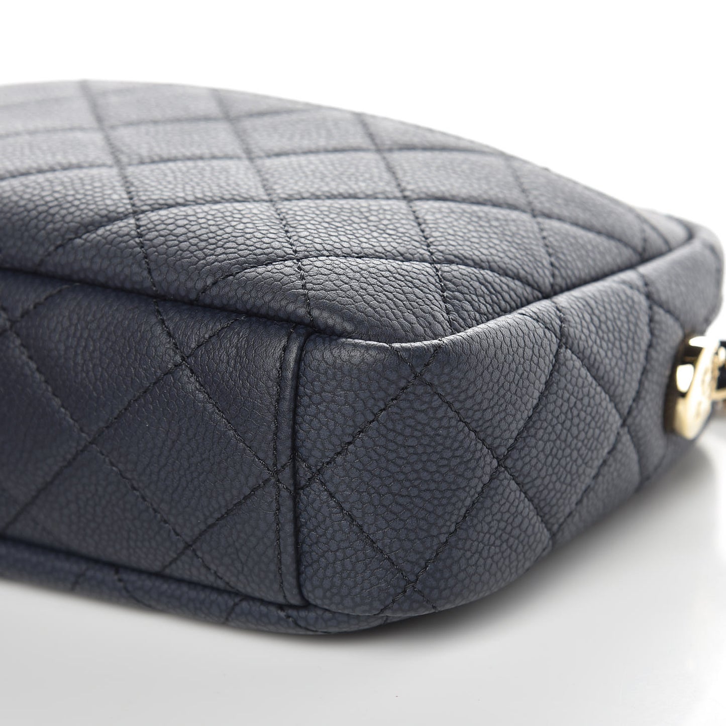 Caviar Quilted Small Coco Tassel Camera Case Dark Navy