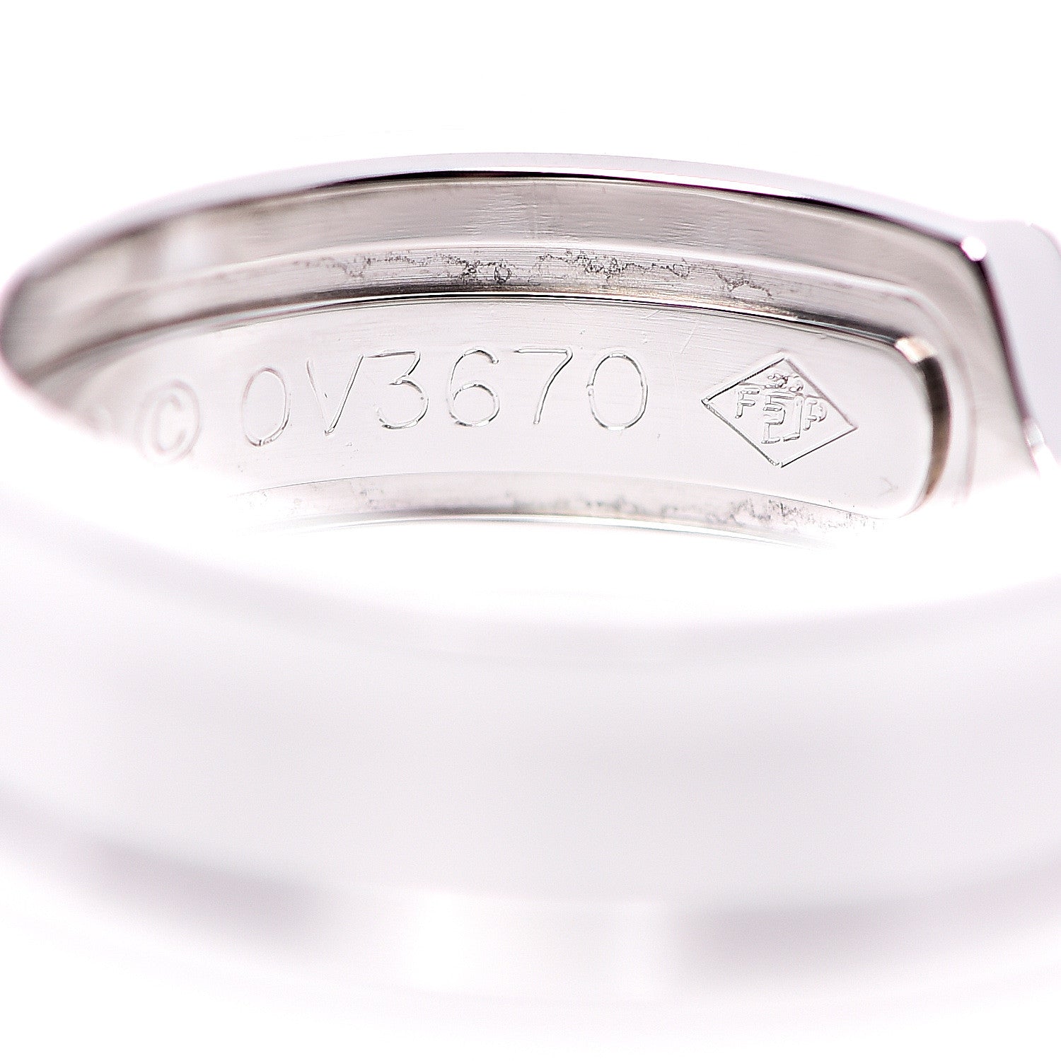 Cartier 18K White Gold Diamond 6.5mm Logo De Ring 49 4.75 6 of 6