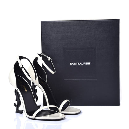 Saint Laurent Patent Calfskin 110 Opyum Sandals 38.5 Neutro 9 of 10