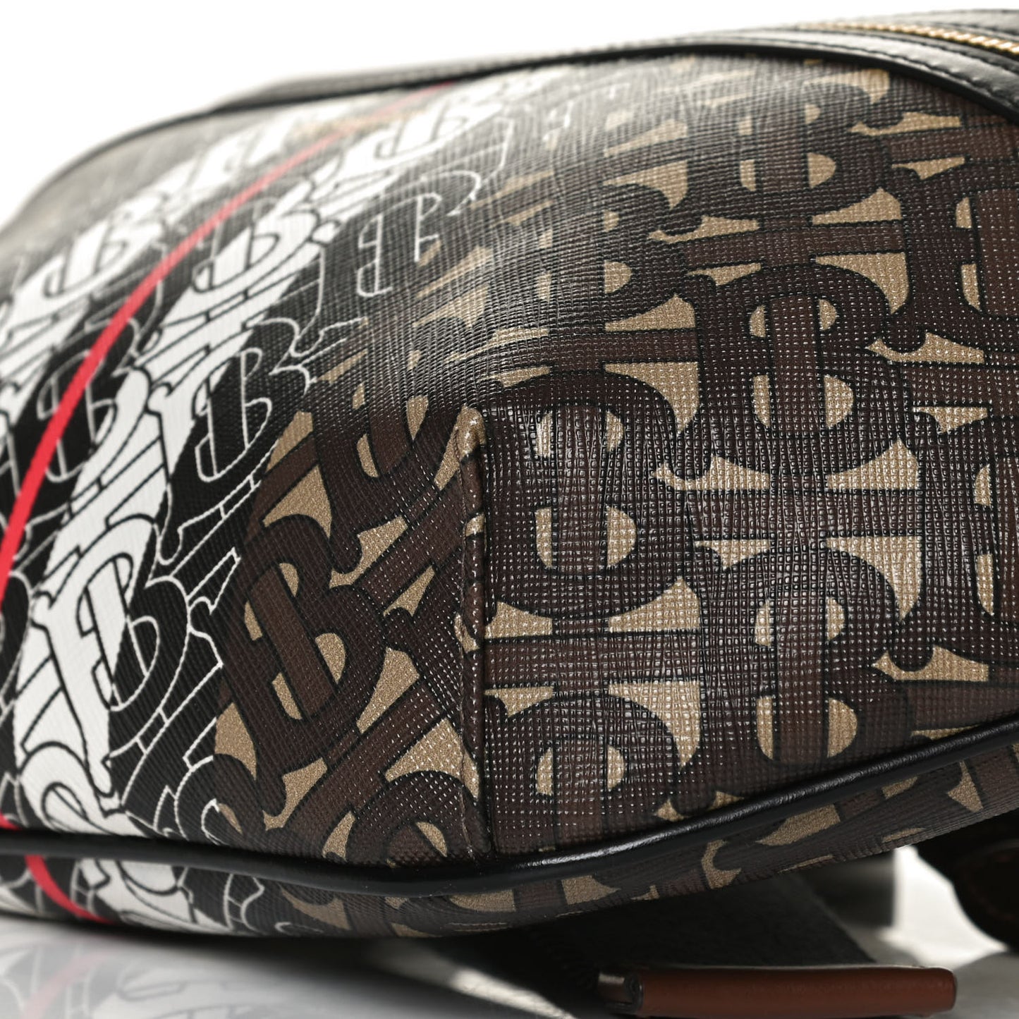 E-Canvas Monogram Stripe Medium Sonny Bum Bag Bridle Brown