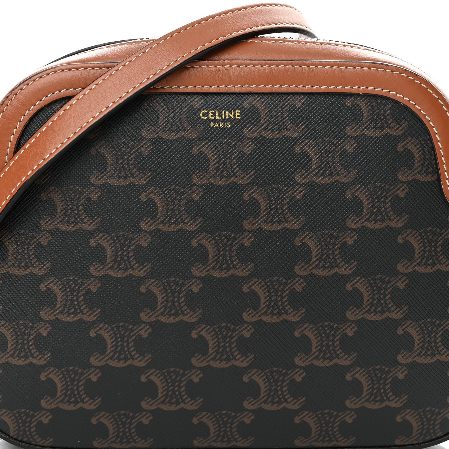 Triomphe Canvas Small Camera Bag Tan