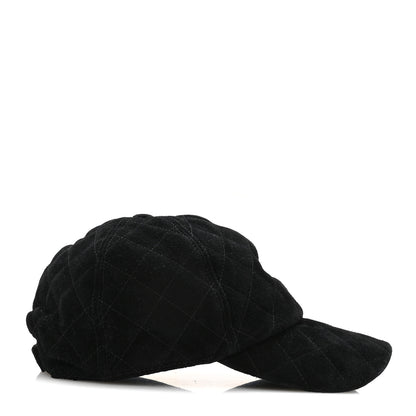 Chanel Suede Goatskin CC Cap Hat Black 5 of 8