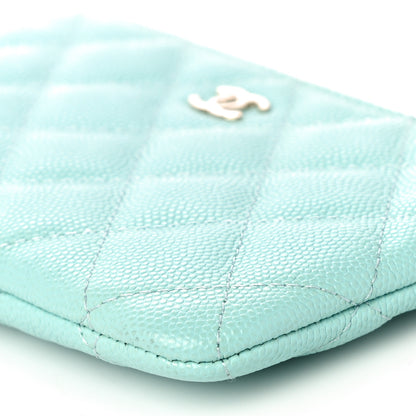 Chanel Caviar Quilted Small Cosmetic Case Light Blue 6 of 11