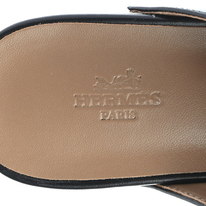 Hermes Calfskin Carlotta Mules 38 Black 7 of 7