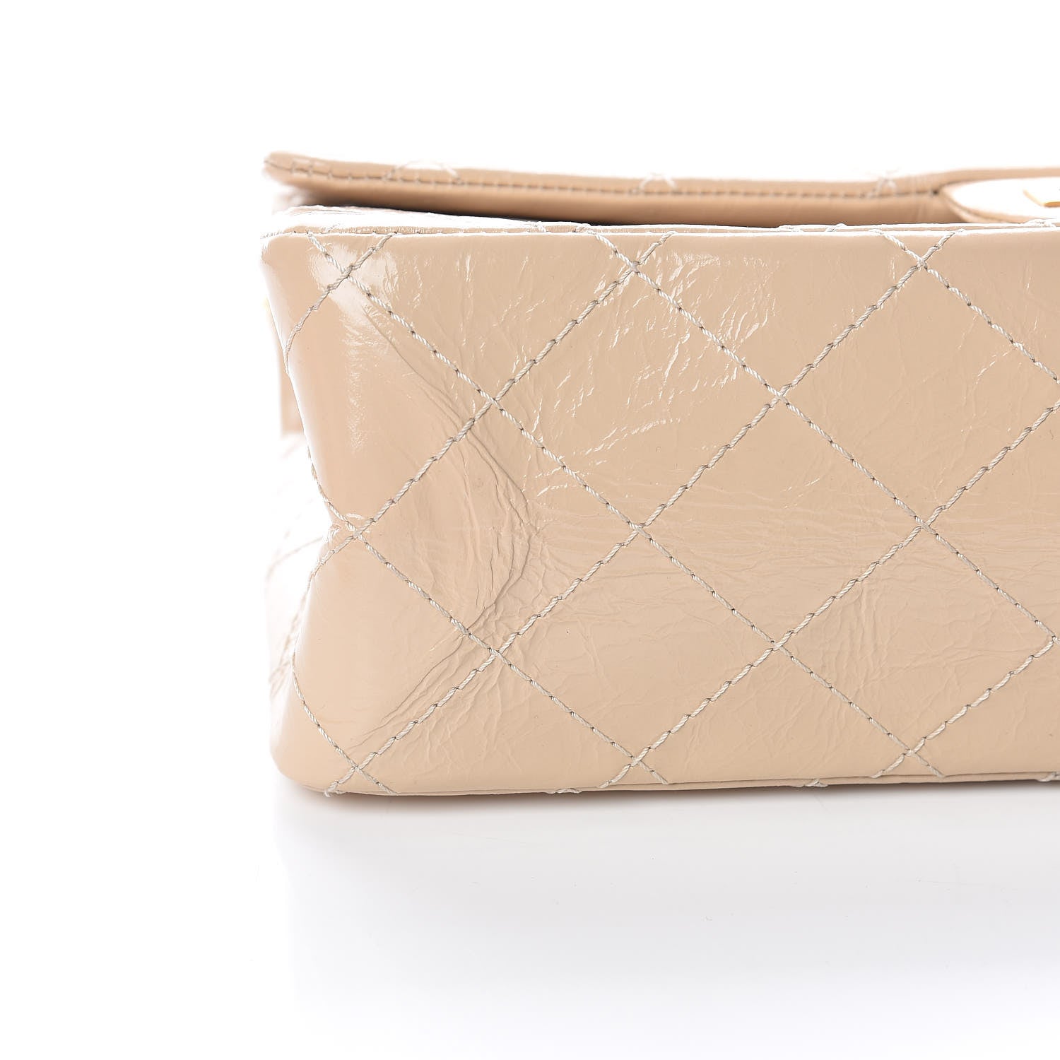 Chanel Distressed Patent Quilted 2.55 Reissue 226 Flap Beige 11 of 12