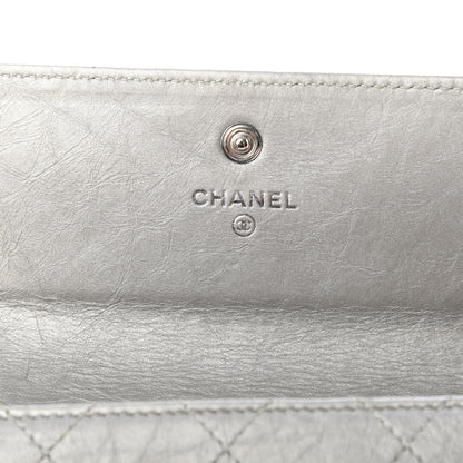 Chanel Aged Metallic Calfskin Large Palette Flap Wallet Silver 6 of 8