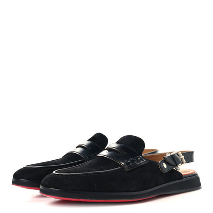 Christian Louboutin Veau Velours Calfskin Mens Tricoto Flat 44.5 Black 4 of 9
