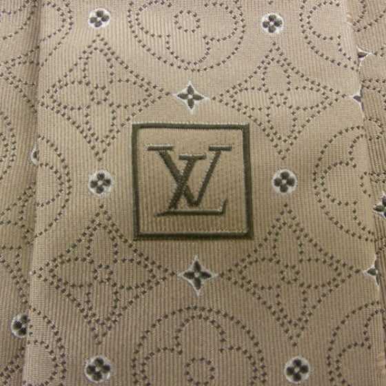 Louis Vuitton Silk Monogram Fleur Tie Beige 4 of 4