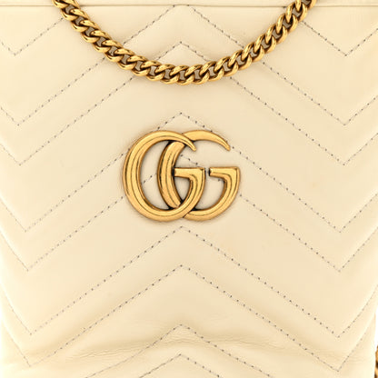 Gucci Calfskin Matelasse Mini GG Marmont 2.0 Bucket Bag White 7 of 14