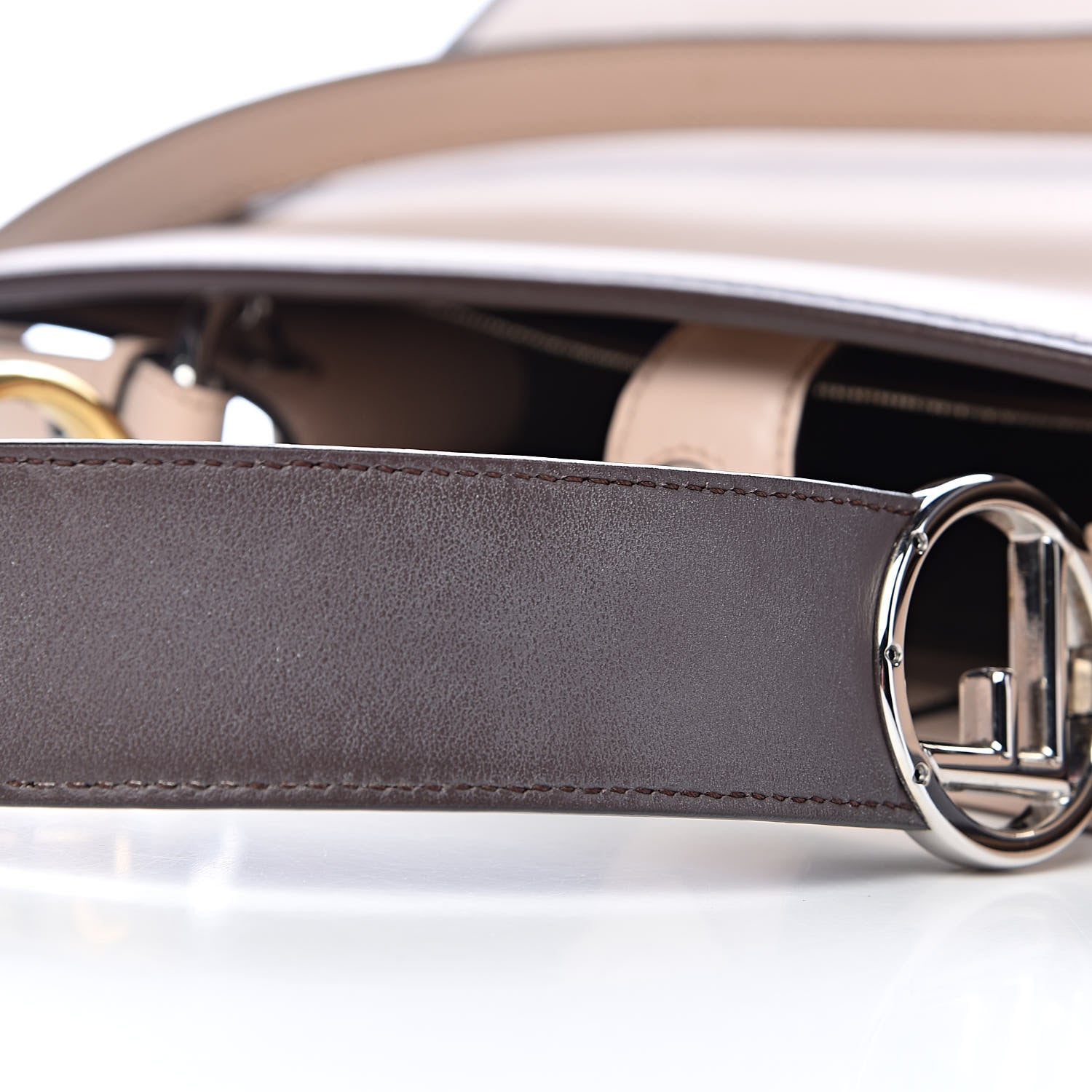 Fendi Vitello Century Opaco F is Fendi Bi-Color Regular Runaway Satchel Soap Moresco 10 of 19
