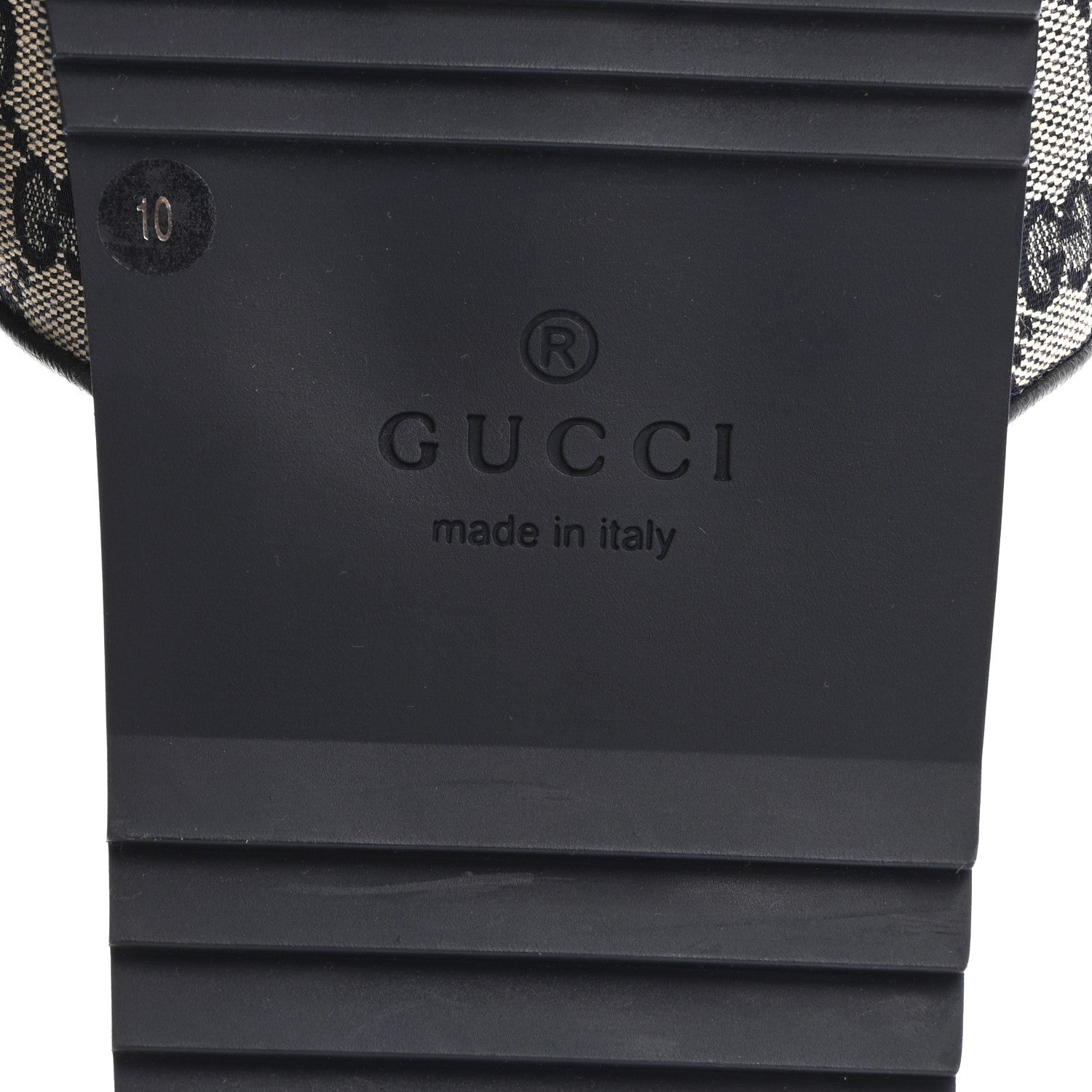 Gucci Canvas GG Monogram Mens Slide Sandals 10 Beige Blue 8 of 9