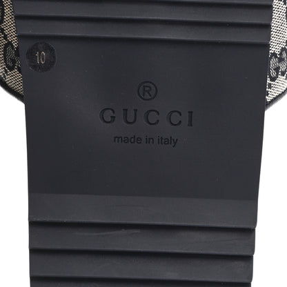 Gucci Canvas GG Monogram Mens Slide Sandals 10 Beige Blue 8 of 9