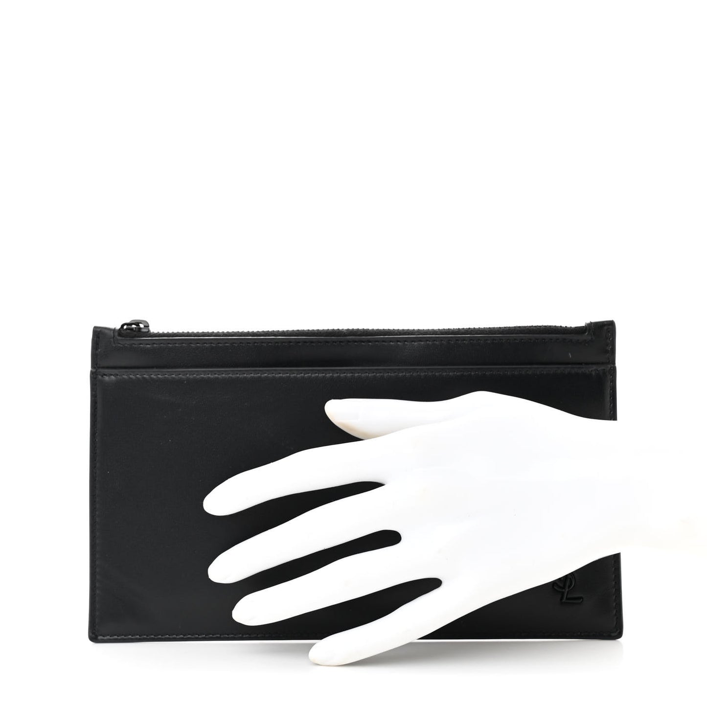 Smooth Calfskin Monochrome Monogram Bill Pouch Black
