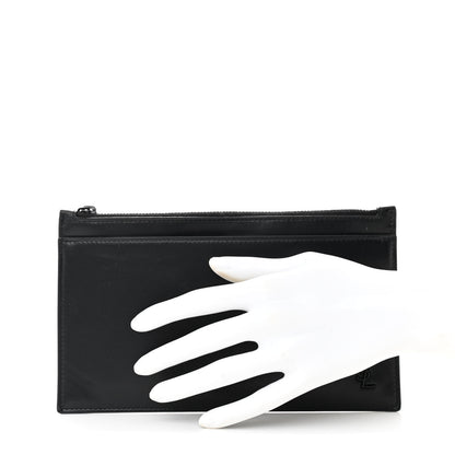 Saint Laurent Smooth Calfskin Monochrome Monogram Bill Pouch Black 2 of 9