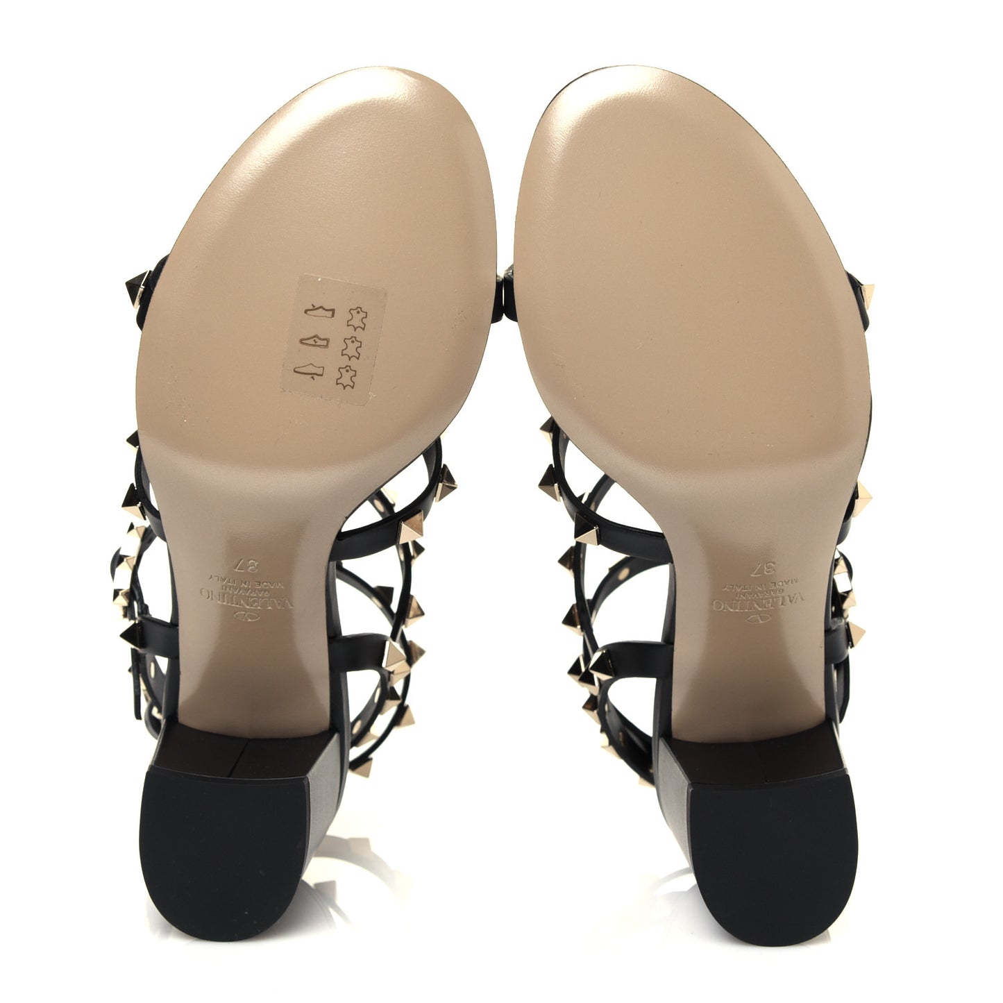 Calfskin Rockstud 60mm City Sandals 37 Black