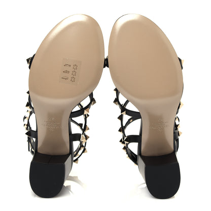Valentino Garavani Calfskin Rockstud 60mm City Sandals 37 Black 6 of 6
