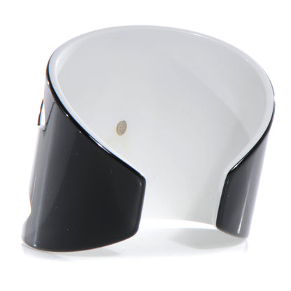 Chanel Resin CC Cuff Black White 4 of 4
