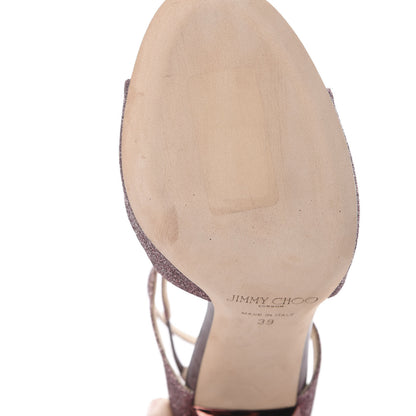Jimmy Choo Glitter Lang Sandals 39 Wine 8 of 10