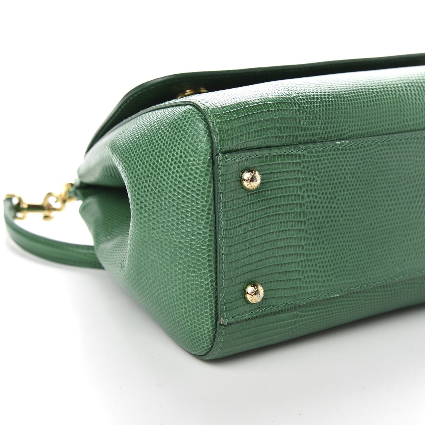 Iguana Calfskin Embossed Medium Miss Sicily Satchel Green