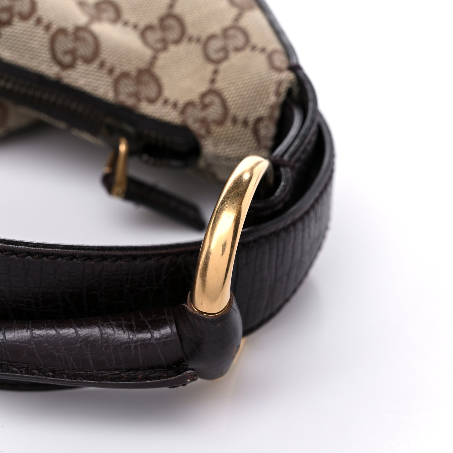 Monogram Medium Horsebit Chain Hobo Dark Brown