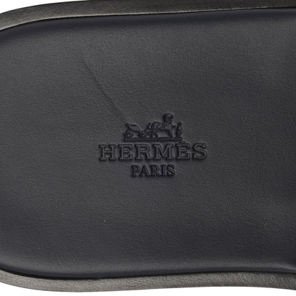 Hermes Calfskin Mens Izmir Sandals 43 Black 7 of 11