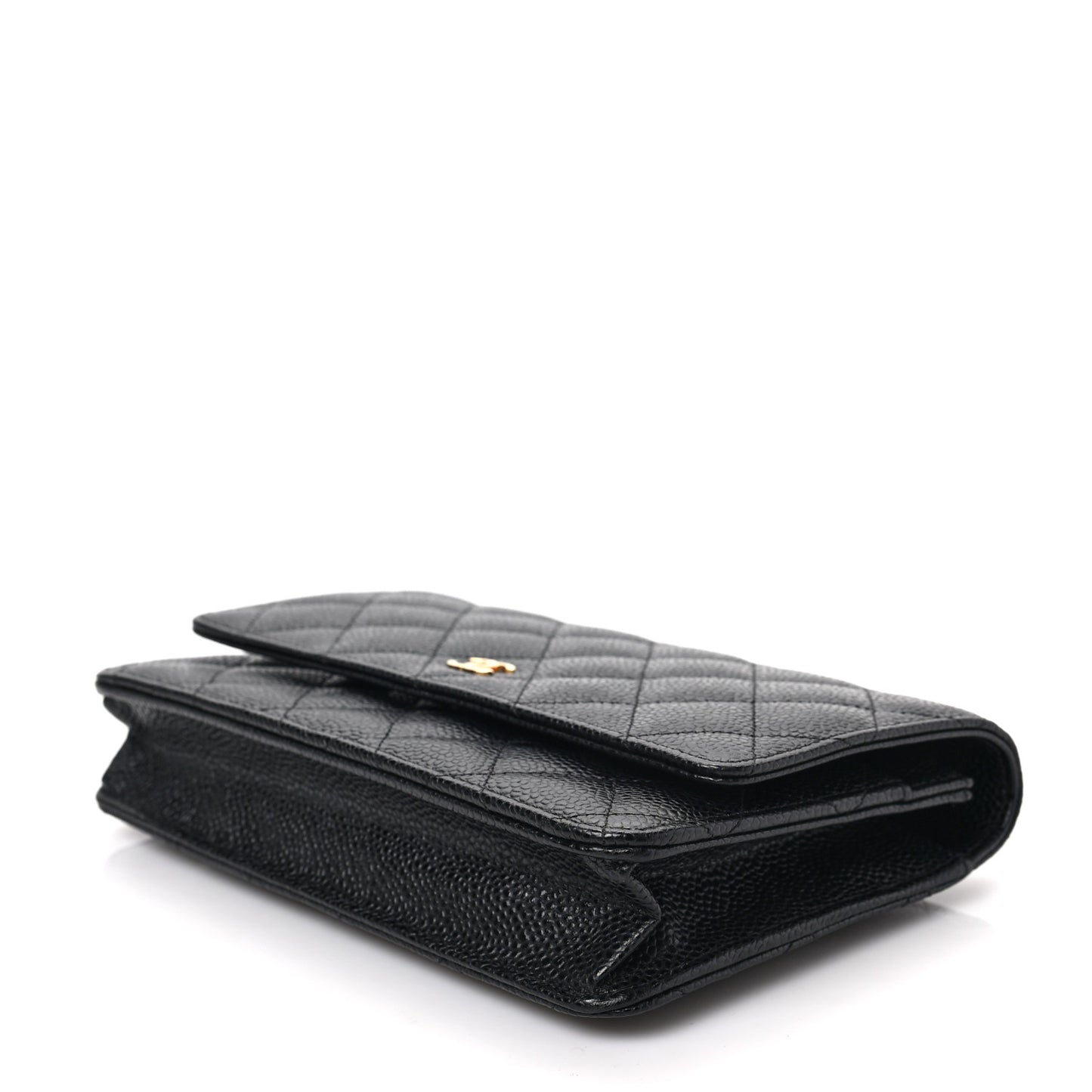 Caviar Quilted Wallet on Chain WOC Black
