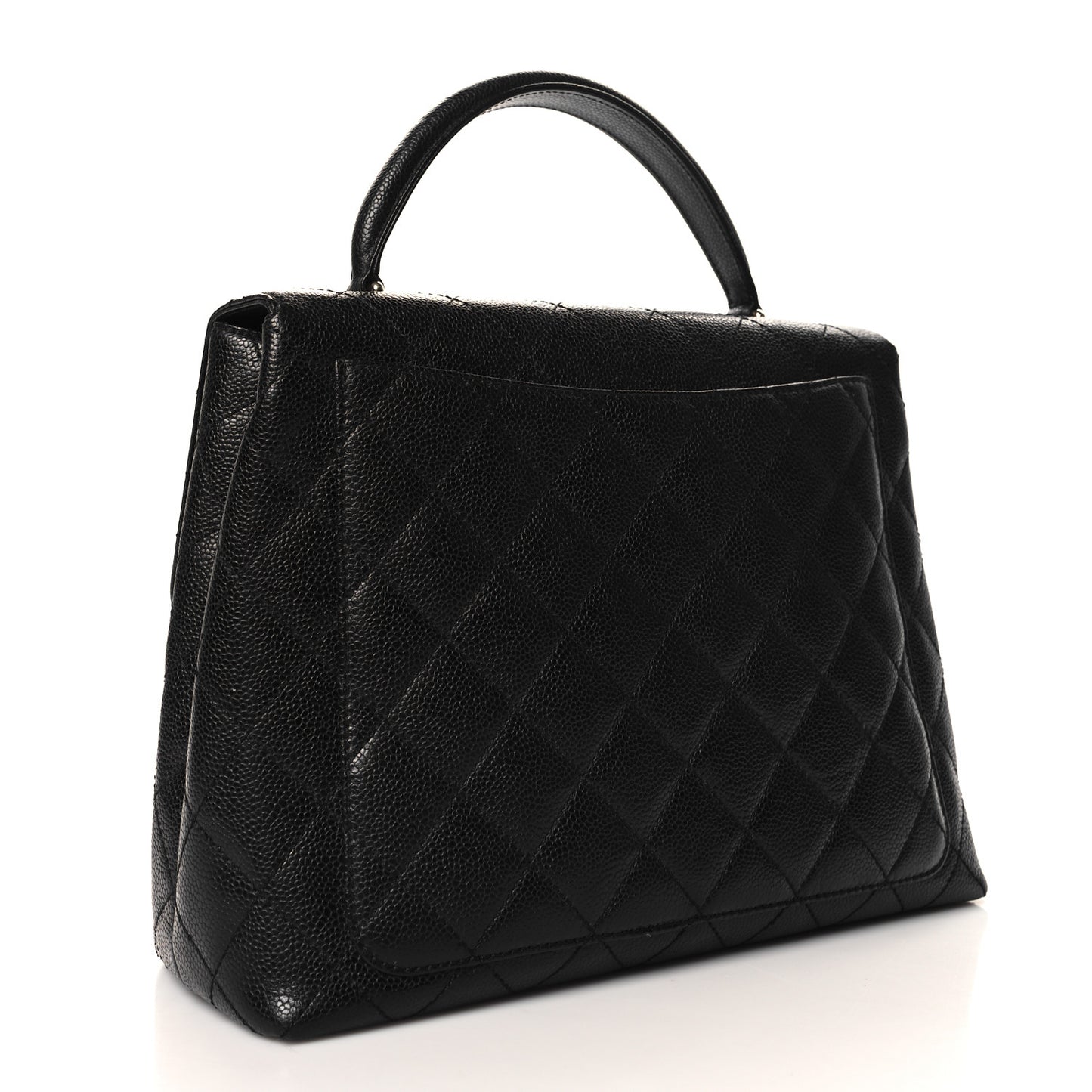 Caviar Quilted Jumbo Kelly Flap Black