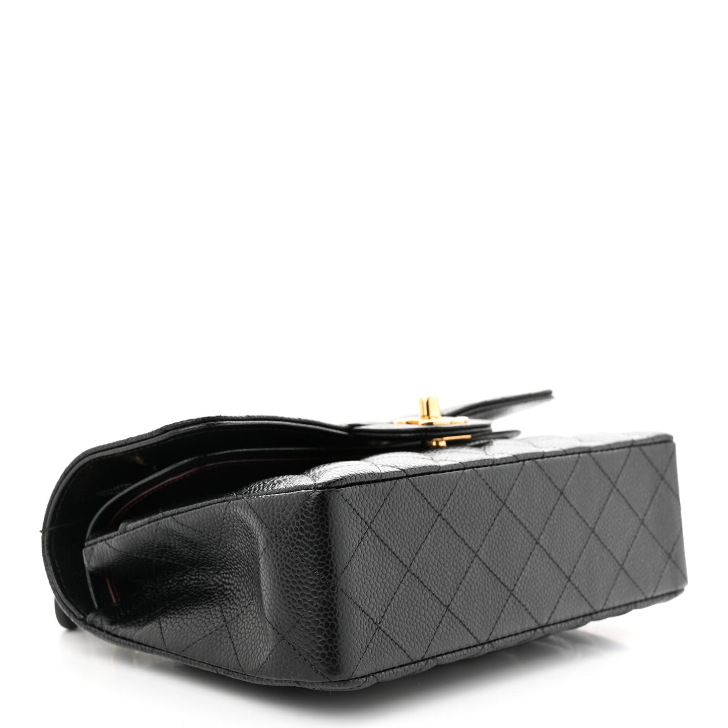 Caviar Quilted Small Double Flap Black