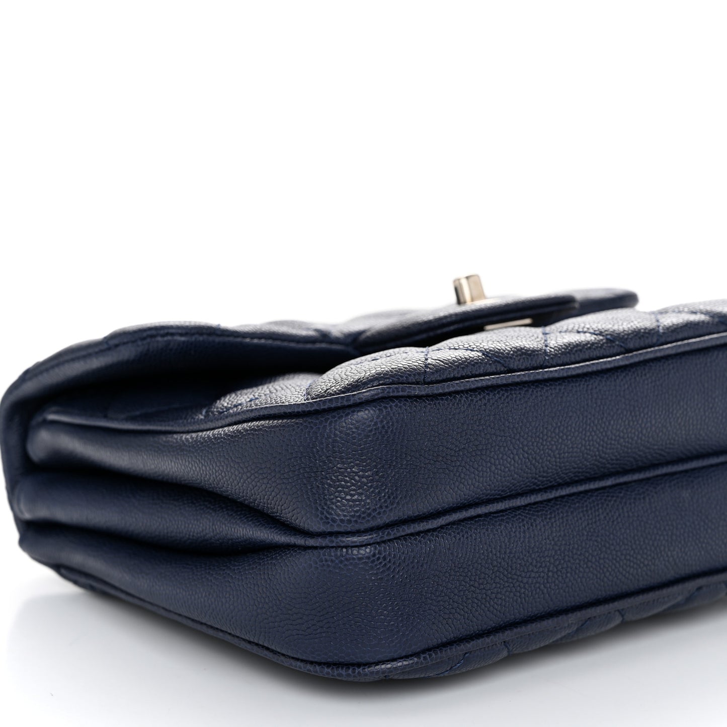Caviar Quilted Small Urban Companion Flap Navy