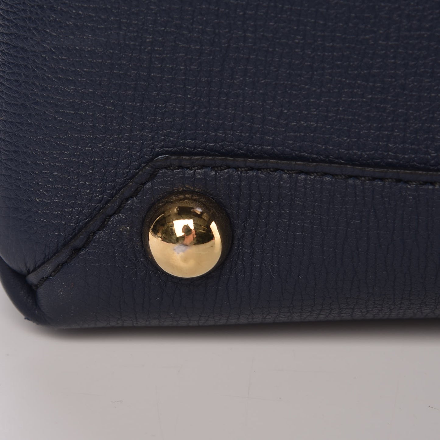 Grainy Calfskin House Check Large Banner Tote Midnight Blue