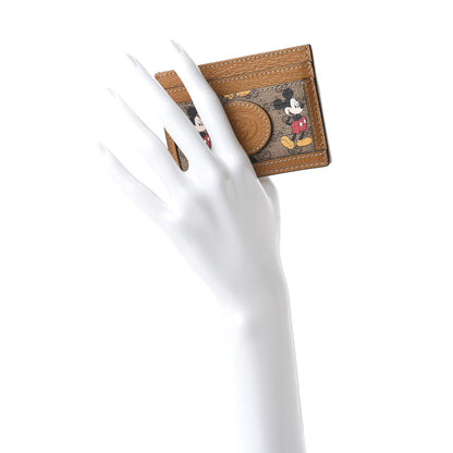 Gucci X DISNEY Mini Vintage GG Supreme Monogram Mickey Mouse Card Holder Beige Vintage Sun Oil 2 of 8