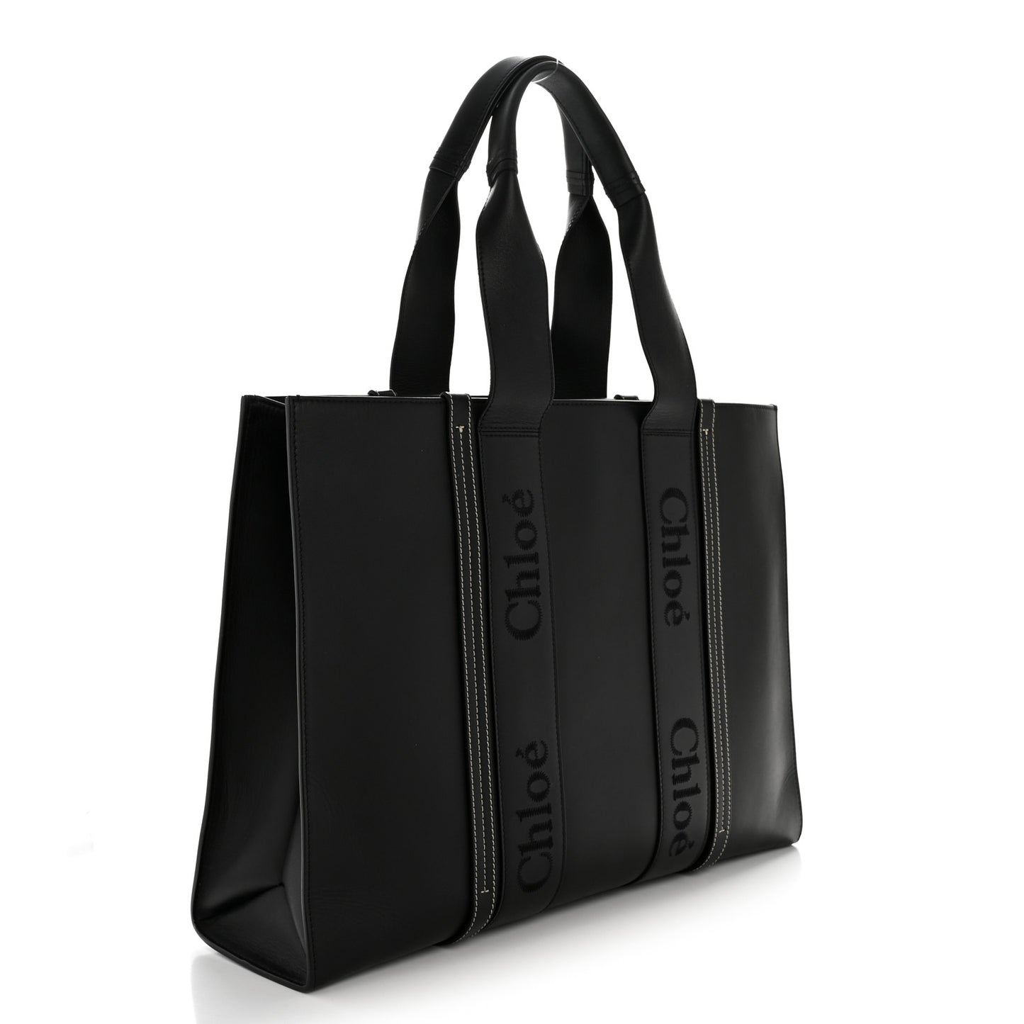 Calfskin Large Woody Tote Black