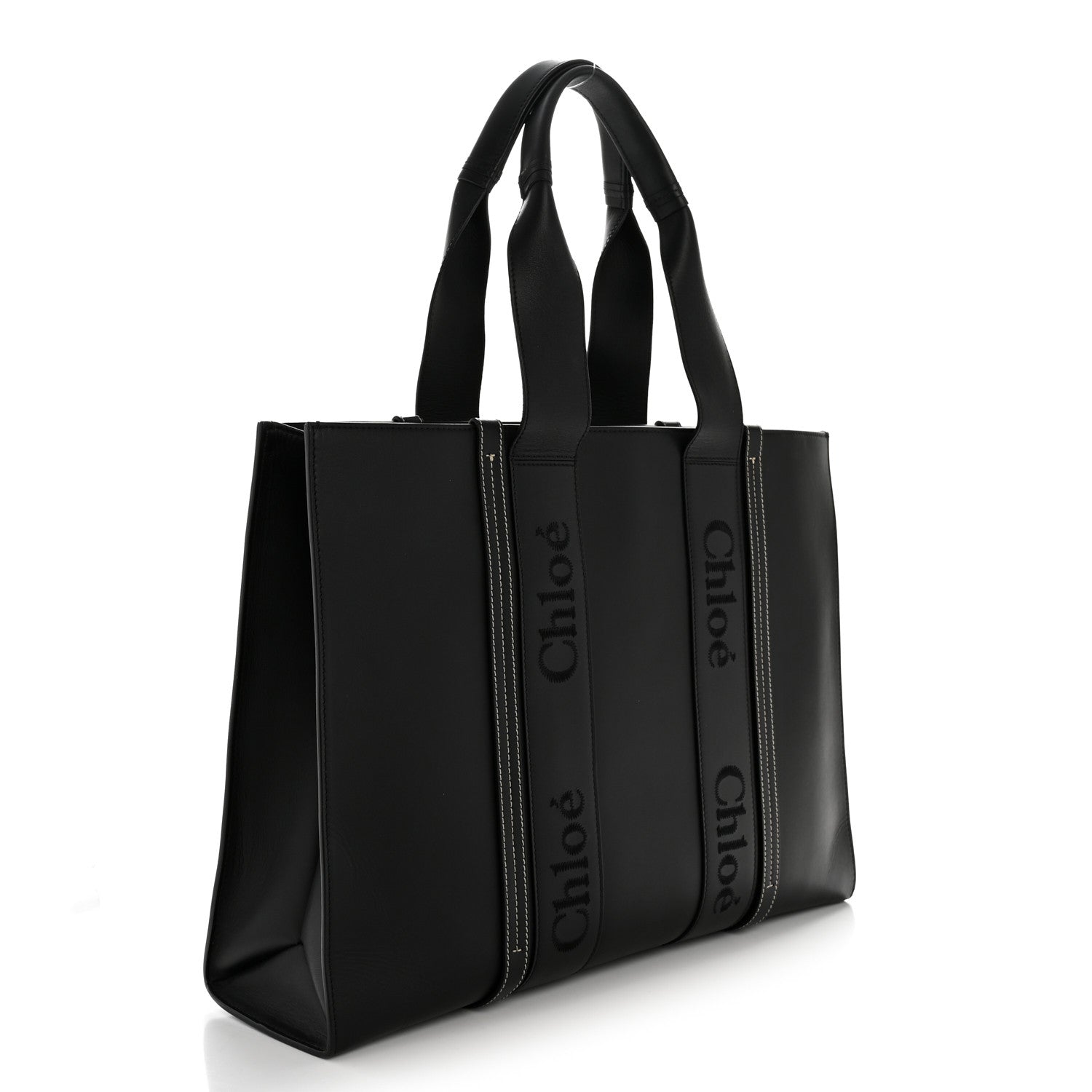 Chloe Calfskin Large Woody Tote Black 3 of 13