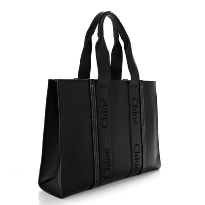 Chloe Calfskin Large Woody Tote Black 3 of 13