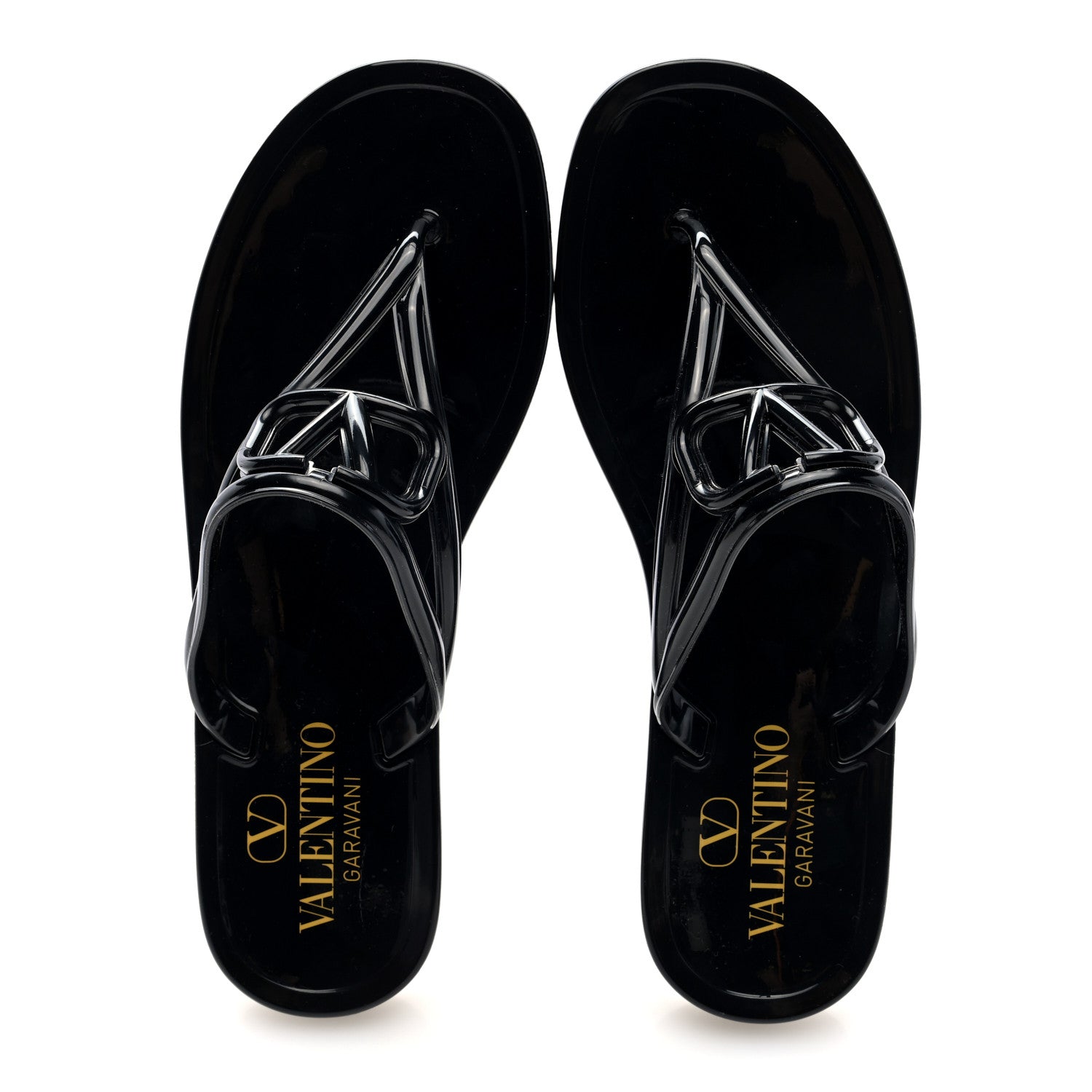 Valentino Garavani PVC Vlogo PM Thong Sandals 40 Black 5 of 9