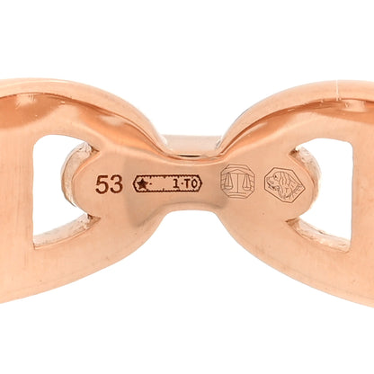 Hermes 18K Rose Gold PM Chaine d'Ancre Enchainee Ring 54 7 6 of 7