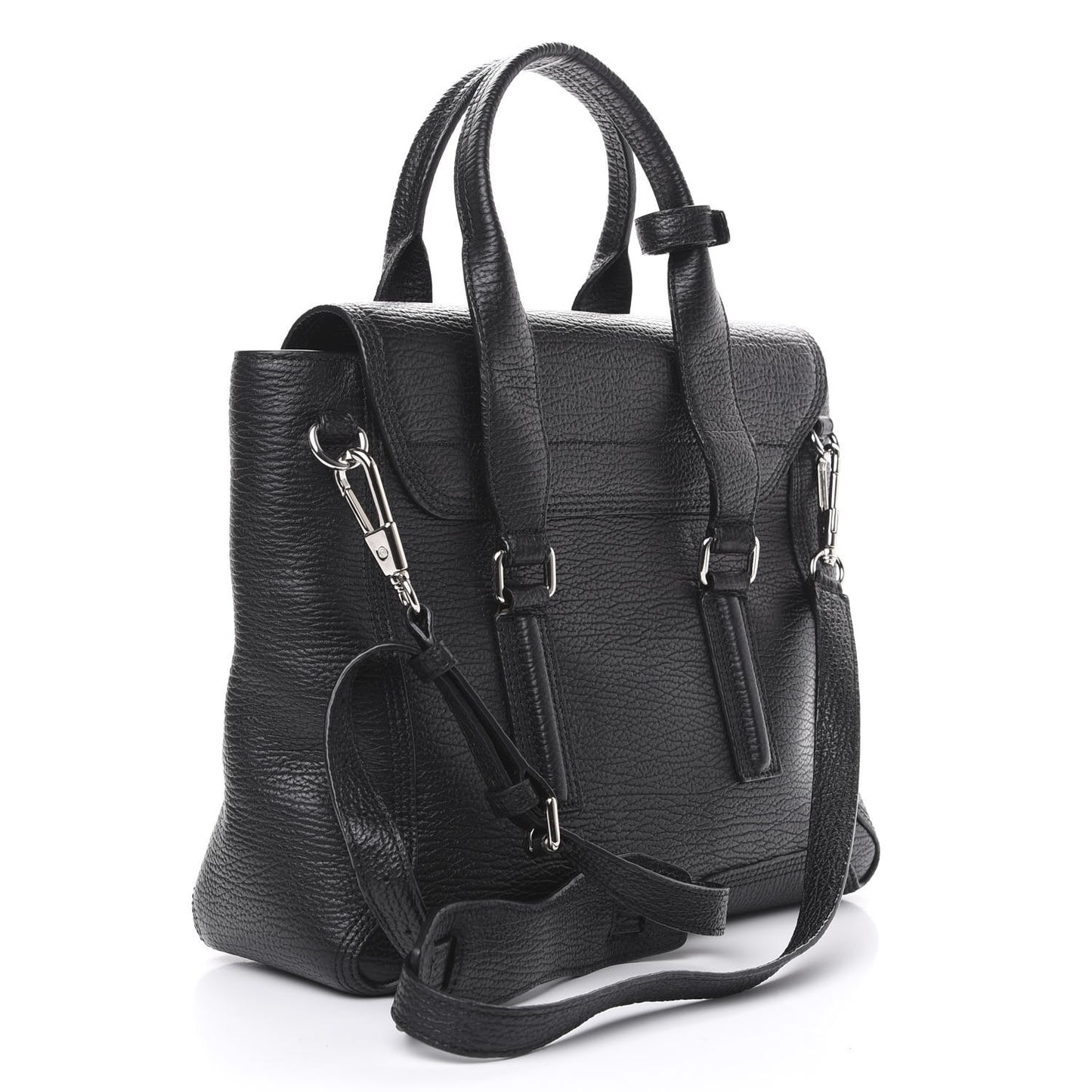3.1 Textured Calfskin Medium Pashli Satchel Black