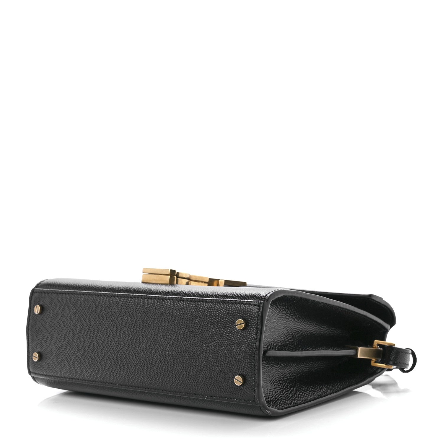 Saint Laurent Grain de Poudre Mini Classic Monogram Cassandra Top Handle Black 10 of 13