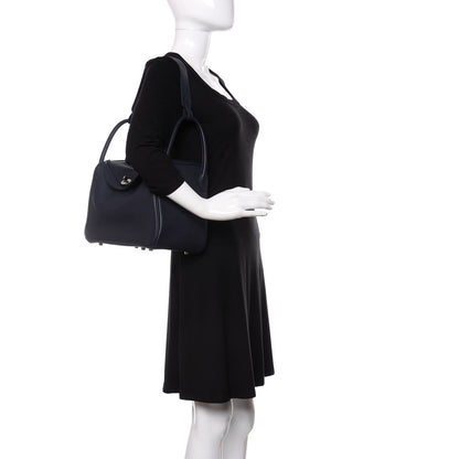 Hermes Taurillon Clemence Lindy 30 Bleu Nuit 2 of 10