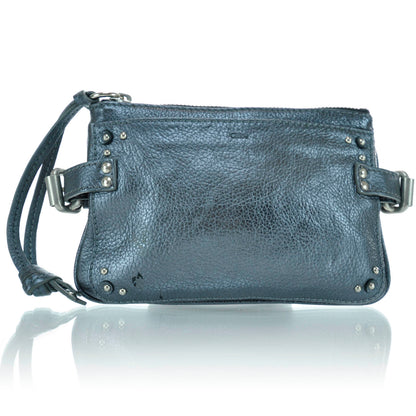 Chloe Leather Paddington Clutch Metallic Pewter 1 of 6