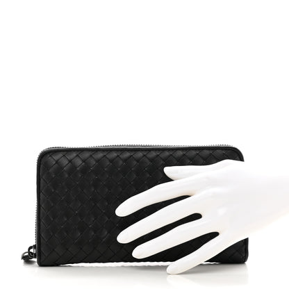 Bottega Veneta Nappa Intrecciato Zip Around Wallet Black 2 of 8