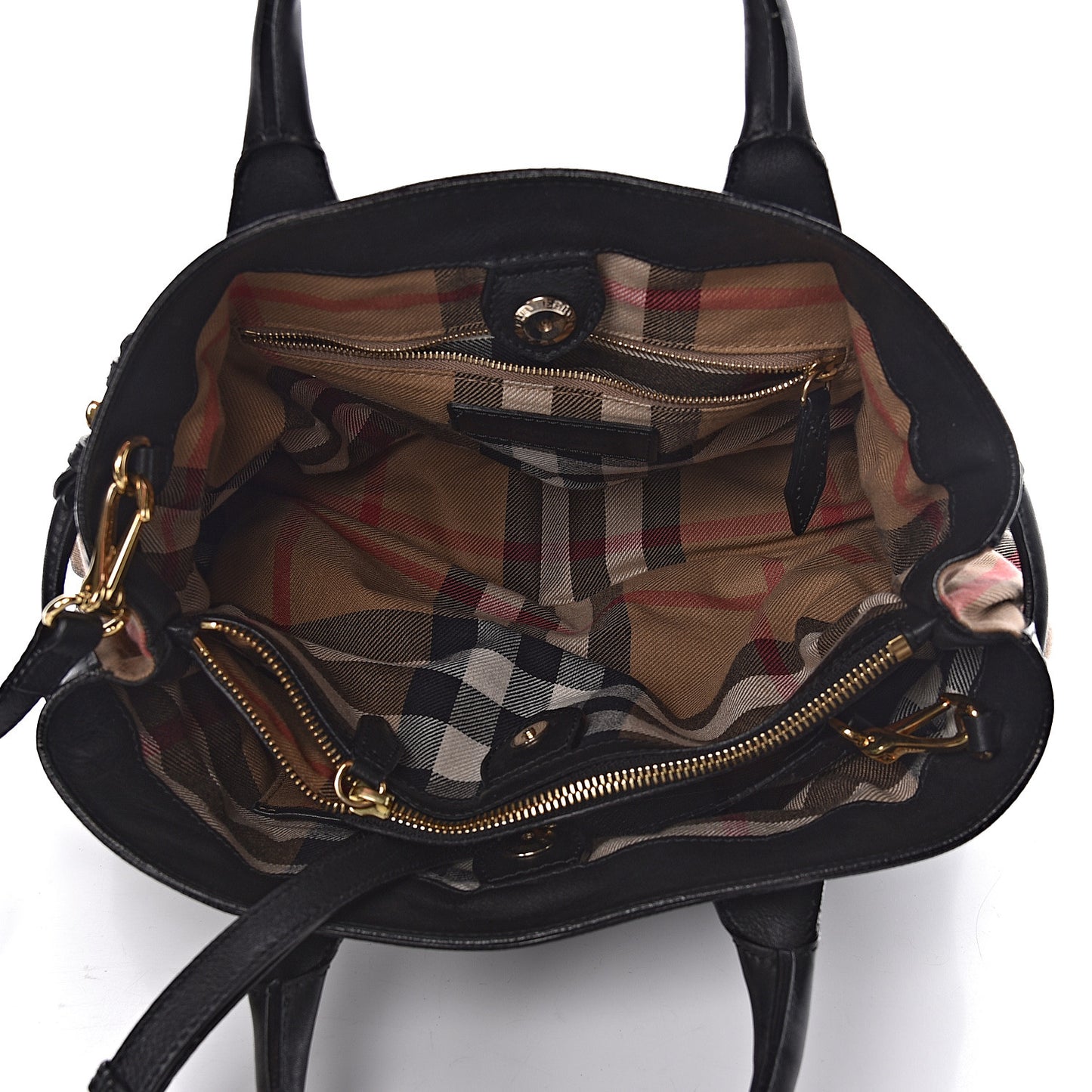 Smooth Calfskin Medium Banner Tote Black
