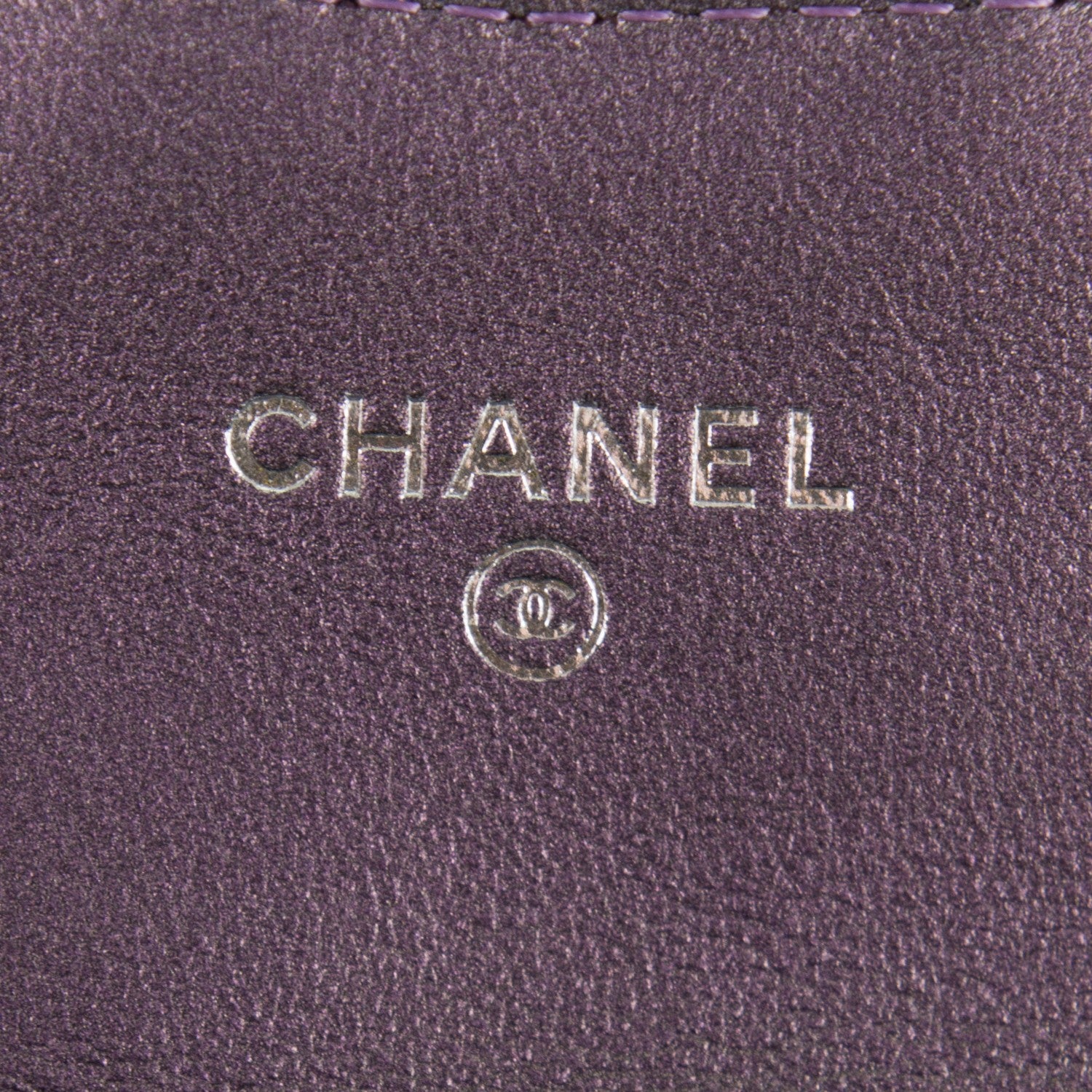 Chanel Metallic Lambskin Quilted Card Holder Dark Purple 6 of 8