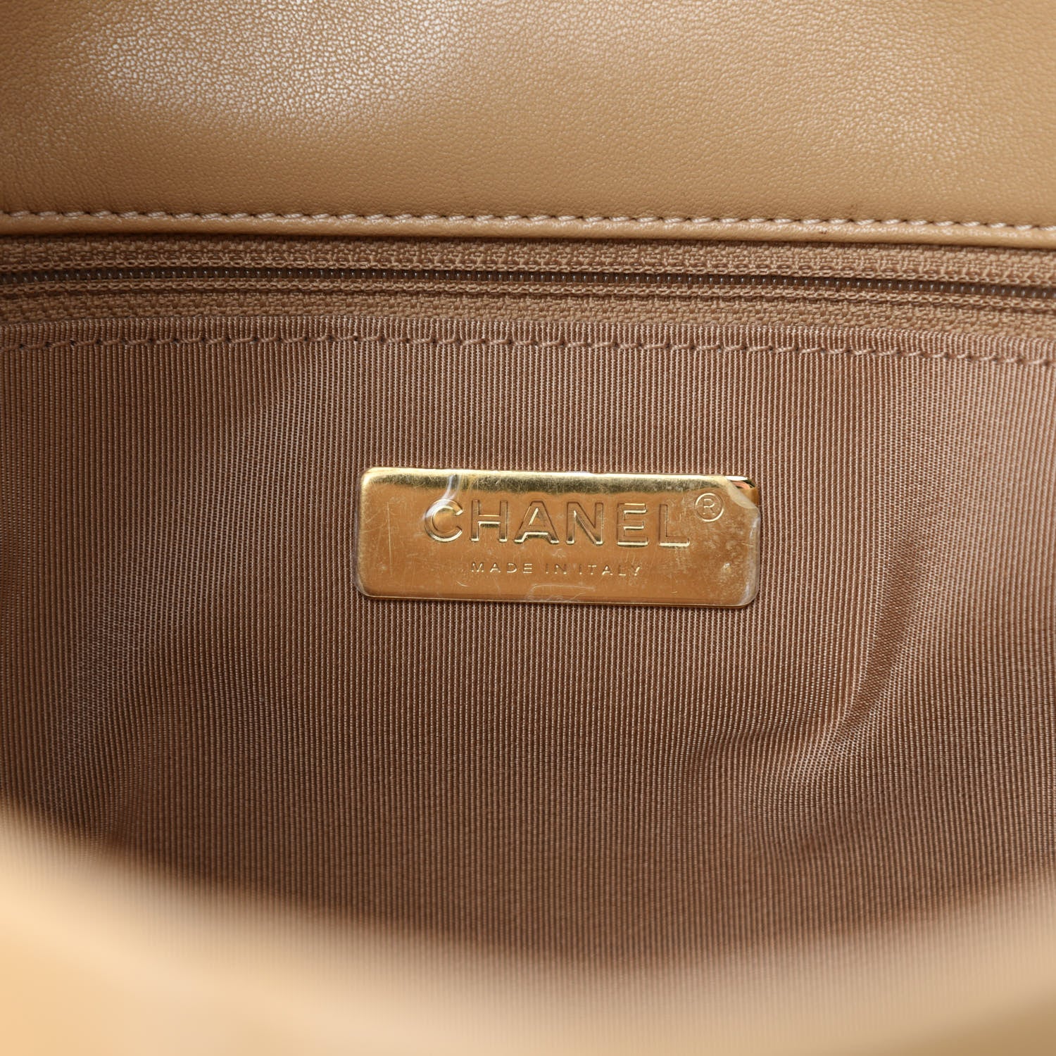 Chanel Lambskin Quilted Maxi Chanel 19 Flap Beige 6 of 10